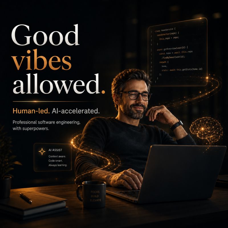 Good vibes allowed: human-led, AI-accelerated professional software engineering with superpowers